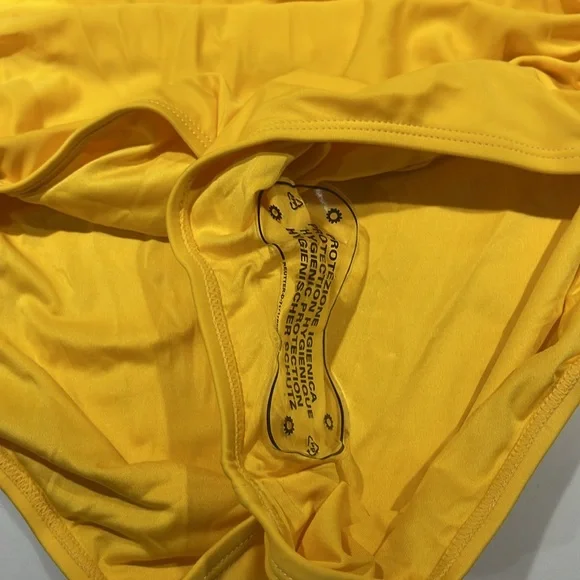 Smismivo Tummy Control Swimwear Halter 1-Piece Slimming Swimsuit,Yellow, size L - Picture 6 of 8